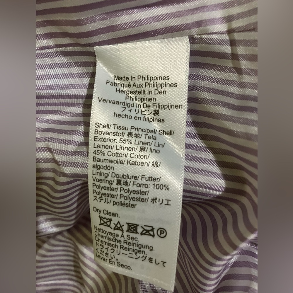 J.CREW Lilac linen cotton blazer jacket size 10 NWOT Sp 25 herringbone Easter - Picture 9 of 11